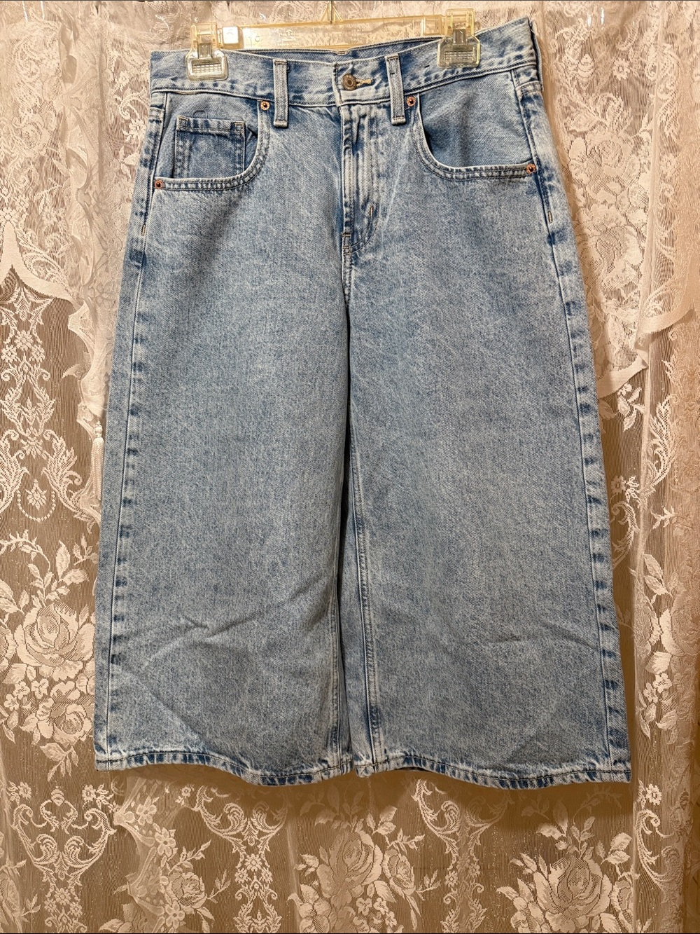 Old Navy Light Blue Drapey Denim Baggy Wide Leg
